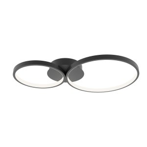 Nowoczesny Plafon Sufitowy LED Czarny Okrąg Maver Italux SPL-20452-2-BK
