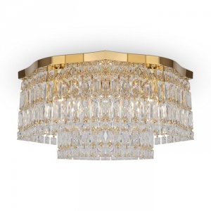 Kryształowy Złoty Plafon Glamour DUNE DIA005CL-06G MAYTONI Złota Lampa Sufitowa Kryształ 