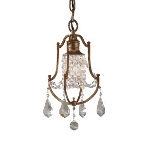 Mała lampa wisząca Valentina 1 źródło światła Oksydowany brąz kryształy glamour vintage FE-VALENTINA-MP FEISS