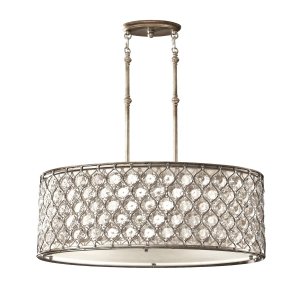Kryształowa Lampa wisząca Feiss Lucia FE-LUCIA-P-A lampa salonowa, do sypialni/ Oksydowany srebrny Glamour