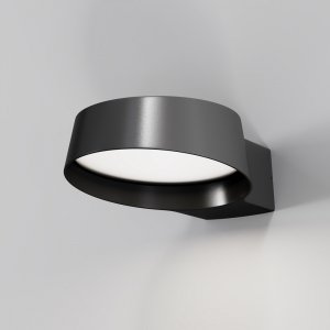 Nowoczesny kinkiet elewacyjny zewnętrzny LED okrągły aluminium grafitowy dekoracyjny podświetlający ścianę Share MAYTONI O443WL-L12GF3K