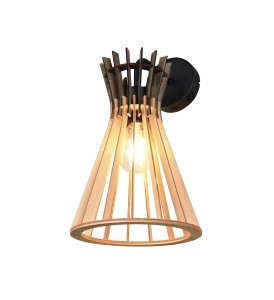 Lampa ścienna kinkiet owalny drewniany na wysięgniku brązowy boho rystykalny industrialny minimalistyczny ALICE R21861736 Rl 