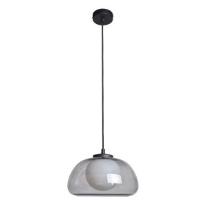Nowoczesna lampa wisząca czarna dymiona pojedyncza AINALE Italux PND-54637-1-BK-SG nad stół jadalniana