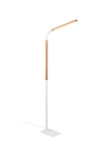 Nowoczesna Biała Dekoracyjna Lampa Podłogowa LED Drewniana NORRIS 445210131 TRIO