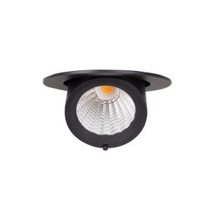 Oprawa wpuszczana w sufit LED minimalistyczna klasyczna okrągła czarna aluminiowa regulowana Rubio H0133 MAXLIGHT 