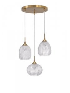 Złota lampa wisząca szklane dekoracyjne klosze ALCALA LE41857 LUCES EXCLUSIVAS 