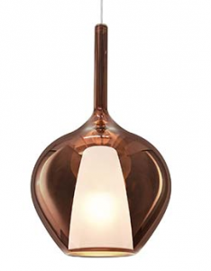 Szklana miedziana lampa wisząca nowoczesna designerska salonowa dekoracyjna Kalique sp1-1 d28 359540 Ideal Lux 