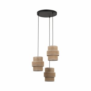 Dekoracyjna lampa wisząca w stylu boho abażury z juty rystykalna industrialna potrójna nad stół do salonu jadalni sypialni CALISTO 3 JUTA 6098 TK-Lighting
