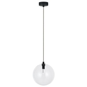 Czarna molekularna lampa wisząca transparentny szklany klosz 18cm BUBBLES 1 AZ5918 + AZ5958 Azzardo 