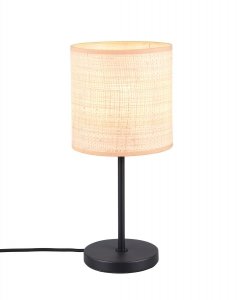 Lampka stołowa nocna pleciona z rafii kolor naturalny owalna boho rustykalna industrialna minimalistyczna klasyczna AIMEE R51851036 Rl 