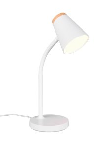 Lampa biurkowa nocna LED biała minimalistyczna klasyczna uniwersalna nowoczesna drewniany dekor PONGO R55831101 Rl