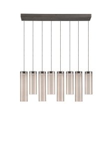 Lampa wisząca wielopunktowa LED szklane tuby szara z wgłębieniami dekoracyjna klasyczna minimalistyczna Luces Exclusivas