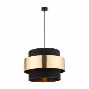Czarno złota lampa wisząca dekoracyjny podwójny abażur w stylu hampton nad stół do salonu jadalni sypialni CALISTO 1 4376 50cm TK-Lighting