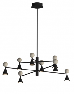 Lampa Wisząca Bingo 54W Czarny + Trawertyn Maxlight P0685