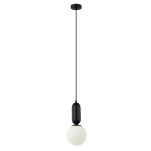 Czarna Designerska Lampa Wisząca Biała Kula ITALUX ALDEVA PND-02340-1S-BK
