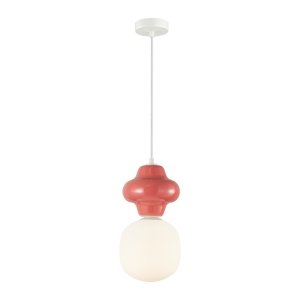 Czerwona ceramiczna lampa wisząca LATERA Italux PND-94331-1L-RED