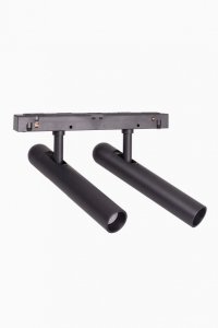Reflektor do szynoprzewodu magnetycznego podwójna LED czarna tuba minimalistyczna nowoczesna regulowana On-Off M0020N MAXLIGHT