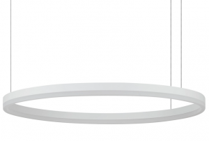 Okrągła biała lampa wisząca HALO PENDANT 80 CCT DIMM WH + REMOTE CONTROL AZ6474 salonowa nad stół ring 