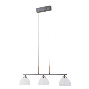 Nowoczesna lampa wisząca zwis Montiel led 15W Italux PND-34374-3-BK czarna złota nad stół do jadalni