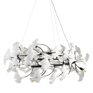 Lampa wisząca BOTANIKA XY080P-150 black czarno-biała ceramika 150 cm