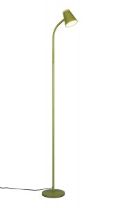 Nowoczesna dekoracyjna lampa podłogowa LED zielona minimalistyczna klasyczna metalowa drewniany dekor PONGO R45831115 Rl