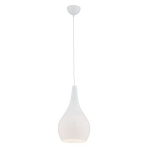 Nowoczesna elegancka szklana lampa wisząca jedno płomienna biała SANTANA 3996 Argon