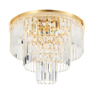 Plafon kryształowy złoty okrągły 50cm glamour designerski elegancki nowoczesny ponadczasowy SPLENDORE DN915-50 Step Into Design