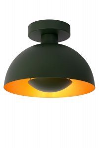 Ciemno zielona dekoracyjna lampa sufitowa plafon metalowy klosz SIEMON 45196/01/33 LUCIDE