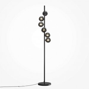 Lampa podłogowa 150cm czarna glamour szklane kule designerska dekoracyjna do salonu Dallas MOD545FL-06B Maytoni
