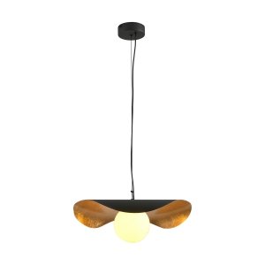 Lampa wisząca ozdobna aluminiowa czarna industrialna designerska elegancka mleczny szklany klosz ENZO ST-F22020601-D40 black Step Into Design