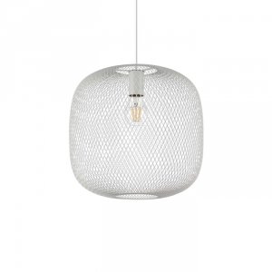 Metalowa Designerska Lampa Wisząca Biała NET SP1 D34 328133 IDEAL LUX