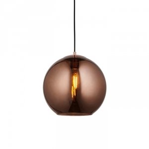 Lampa Wisząca Nowoczesna Miedziany Szklany Klosz Kula BOLI 102930 ENDON