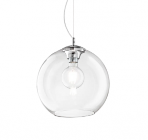 Szklana transparentna kulista lampa wisząca NEMO sp1 d40 Ideal Lux 052816