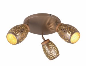 Nowoczesny plafon lampa sufitowa potrójna brązowa regulowane tuby klasyczny w stylu orientalnym metalowa BIDAR R61573365 Rl 