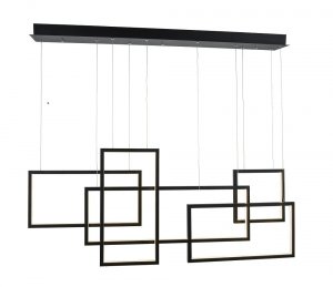 Czarna Geometryczna lampa wisząca QUADRATUS AZZARDO AZ2850