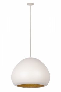 Lampa wisząca Lava Sigma 41082 nad stół jadalniana klosz kopuła beżowa/złota kompozyt mineralny