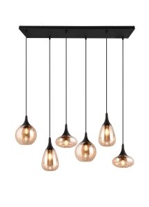 Dekoracyjna Lampa Wisząca Czarna Szklane Kosze LUMINA 317000613 TRIO