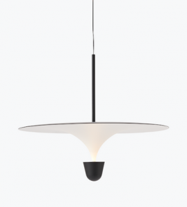 Lampa wisząca owalna aluminiowa biało-czarna 60cm minimalistyczna klasyczna uniwersalna nowoczesna Kantarell 22110 New Works