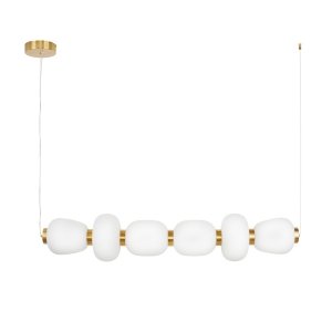 Lampa wisząca LED metalowa złota mleczne szklane klosze minimalistyczna nowoczesna designerska BRILLA ST-CP241210-6L GOLD Step Into Design