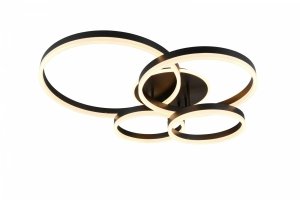 Lampa sufitowa plafon LED czarny okrągły z pierścieniami nowoczesny możliwość ściemniania DRAKE 632210432 Trio