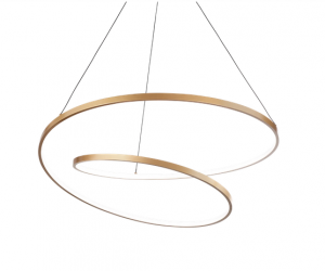 Designerska złota lampa wisząca LED okrągła ring nowoczesna dekoracyjna Oz sp d60 on-off 2700k 342368 Ideal Lux 