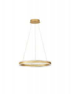 Lampa wisząca LED aluminiowa złota okrągła ring designerska nowoczesna możliwość ściemniania DONTERIO LE45398 Luces Exclusivas