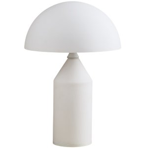 Biała lampka stołowa nocna w kształcie grzybka szklana klasyczna minimalistyczna uniwersalna BELFUGO MT1234-250 WHITE Step Into Design 