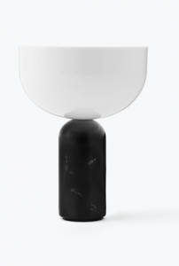 Lampka stołowa nocna półokrągła czarna marmurowa nowoczesna designerska dekoracyjna na komodę 24cm Kizu 21711 New Works
