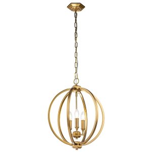 Nowoczesna Kulista lampa wisząca Corinne FE-CORINNE-3P-M-BB Oksydowany mosiądz z kryształkami Do salonu, nad stół