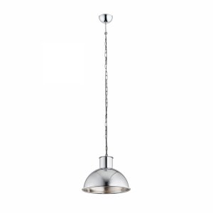 Lampa wisząca stalowa retro kolor chrom łańcuch półokrągła uniwersalna nad stół EUFRAT 3294 Argon