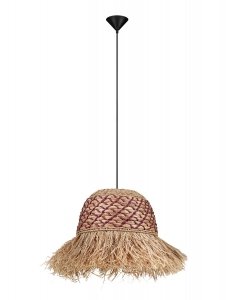 Lampa wisząca sznurkowa pleciona wiszące frendzle owalna boho rystykalna industrialna nad stół do salonu sypialni FANLIZA LE45358 Luces Exclusivas