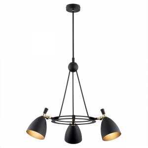 Nowoczesny żyrandol loftowy metalowy czarny 3-płomienny ring do pokoju młodzieżowego do salonu restauracji CHARLOTTE 6149 Argon