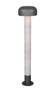 Nowoczesny słupek ogrodowy szary kształt grzybka klasyczny minimalistyczny aluminiowy betonowa podstawa FRASER IP54 462560178 Trio 