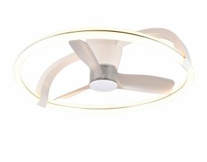 Nowoczesna lampa sufitowa z wiatrakiem LED biała okrąg klasyczna minimalistyczna ściemnialna na pilota STOCKHOLM R64262131 Rl 